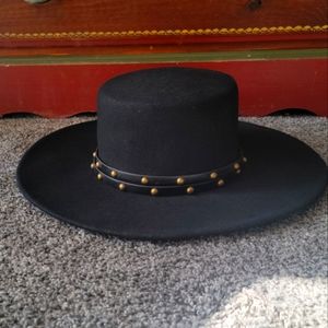 Nine West Studded Wide Brim Wool Felt 